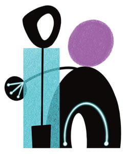 MB Associates icon - abstract illustration of two people